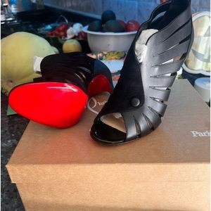 Christian Louboutin Leather Cutout Accent Gladiator Sandals size 8